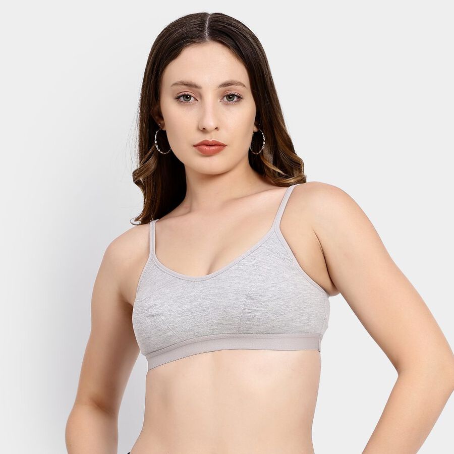 Ladies' Bra, Melange Light Grey, large image number null